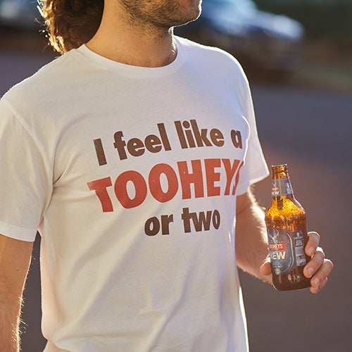 Tooheys ‘Feel Like’ white tee - the classic tee, the classic line